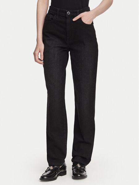 Guess Jeansy W6YA3J D1544 Czarny Tapered Leg. Czarne jeansy damskie Guess. Za 434.99 zł.