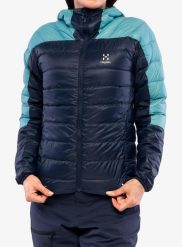 Kurtka puchowa damska Haglofs L.I.M Down Hood. Niebieskie kurtki damskie Haglöfs, l, bez wzorów, z poliamidu, bez kaptura. Za 819.49 zł.