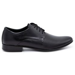 Olivier Buty męskie wizytowe 271T9LU czarne. Czarne buty wizytowe męskie ze skóry, z okrągłym noskiem, bez zapięcia. Za 362.62 zł.