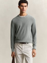Gant sweter z dzianiny Mężczyźni Bawełna zielony, L. Zielone swetry męskie Gant, l, bez wzorów, z bawełny, bez kołnierzyka. Za 429.95 zł.