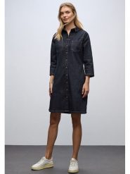 Cecil Sukienka dżinsowa w kolorze granatowym rozmiar: 36. Niebieskie sukienki damskie Cecil, bez wzorów, bez kołnierzyka, bez ramiączek, mini. Za 169.67 zł.