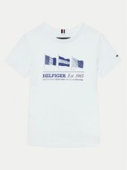Tommy Hilfiger T-Shirt KB0KB09350 S Biały Regular Fit. Białe t-shirty chłopięce Tommy Hilfiger, bez wzorów, z bawełny, bez ramiączek. Za 79.99 zł.