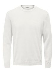 ONLY & SONS Sweter "Holger" w kolorze białym rozmiar: L. Białe swetry męskie Only & Sons, l, bez wzorów, z bawełny, bez kołnierzyka. Za 96.83 zł.