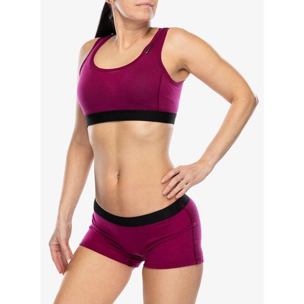 Biustonosz termoaktywny Sensor Merino Active Bra. Fioletowe biustonosze sportowe damskie Sensor, bez wzorów. Za 101.99 zł.