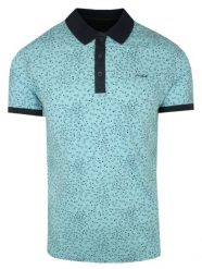 Koszulka POLO, Turkusowa, Wzór Geometryczny, Krótki Rękaw, Męska, z Nadrukiem. Niebieskie koszulki polo męskie Porthal, m, bez wzorów, z bawełny, bez ramiączek. Za 145.00 zł.