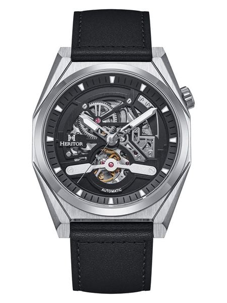Heritor Zegarek automatyczny "Amadeus" w kolorze srebrno-czarnym rozmiar: onesize. Czarne, analogowe zegarki męskie Heritor, ze stali. Za 630.99 zł.