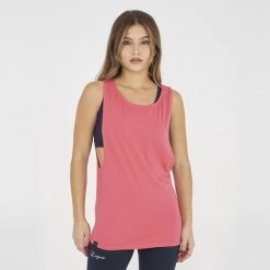 Top treningowy damski NISHER amarena. Czerwone topy damskie Legea, bez wzorów, z bawełny, bez kołnierzyka. Za 52.00 zł.