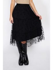 ASSUILI Spódnica w kolorze czarnym rozmiar: 42. Czarne spódniczki damskie Assuili, bez wzorów, z tiulu, klasyczne, z podwyższonym stanem, midi. Za 126.45 zł.