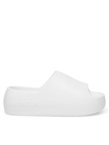 Hunter Klapki S55796-II Biały. Białe klapki damskie Hunter, bez wzorów, z syntetyku, bez obcasa. Za 79.99 zł.