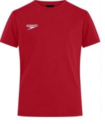 Koszulka T-Shirt męski Speedo Club Plain Tee. Czerwone t-shirty męskie Speedo, m, bez wzorów, z bawełny, bez kołnierzyka. Za 61.98 zł.