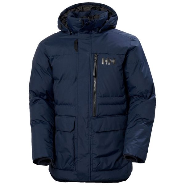 Kurtka puchowa Helly Hansen Tromsoe. Niebieskie kurtki męskie Helly Hansen, m, bez wzorów, z puchu, bez kaptura, narciarskie. W wyprzedaży za 1,258.00 zł.