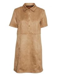 Vero Moda Sukienka w kolorze jasnobrązowym rozmiar: S. Brązowe sukienki damskie Vero Moda, na co dzień, s, bez wzorów, bez kołnierzyka, bez ramiączek, midi, proste. Za 65.69 zł.