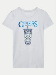 Guess T-Shirt J5GI08 K6YW4 Błękitny Regular Fit. Niebieskie koszulki dziewczęce Guess, z aplikacjami, z bawełny, bez ramiączek. Za 69.99 zł.
