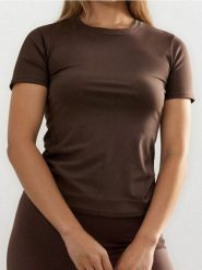 Koszulka sportowa Gym Hard - brązowy. Brązowe bluzki sportowe damskie Sinsay, l, bez kołnierzyka, bez ramiączek. Za 25.99 zł.