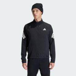 Kurtka adi365 FORMOTION. Czarne kurtki treningowe męskie Adidas, bez wzorów, do biegania. Za 439.00 zł.