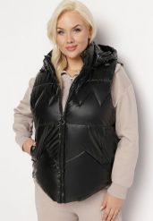 Czarna Pikowana Kamizelka z Odpinanym Kapturem Silandra. Czarne kamizelki damskie Born2be, xl. Za 209.99 zł.