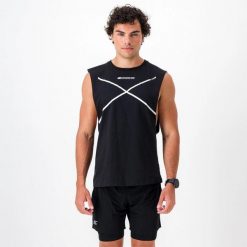 Idealna koszulka męska do treningu RAW TOP. Czarne t-shirty sportowe męskie BODYCROSS, m, z materiału, bez ramiączek, do biegania. W wyprzedaży za 98.99 zł.