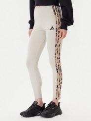 Adidas Legginsy Animal Print 3-Stripes JM1867 Beżowy Slim Fit. Brązowe legginsy damskie Adidas, l, bez wzorów, z bawełny. Za 119.99 zł.