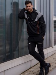 Les Hommes Bluza "Oversize" | LHH702750B | Oversize Hoodie | Mężczyzna | Czarny. Czarne bluzy bez kaptura męskie Les Hommes, m, z bawełny. W wyprzedaży za 459.00 zł.