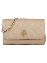 Tory Burch Skórzana torebka w kolorze beżowym - 20 x 11 x 5 cm rozmiar: onesize. Brązowe torebki klasyczne damskie Tory Burch, bez wzorów, z materiału, pikowane, bez dodatków. Za 1,668.95 zł.