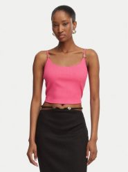 Guess Top E6GP01 KG322 Różowy Slim Fit. Czerwone topy damskie Guess, xl, z aplikacjami, z syntetyku, bez kołnierzyka. Za 174.99 zł.