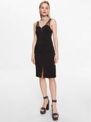 Kontatto Sukienka koktajlowa NO1013 Czarny Slim Fit. Czarne sukienki damskie Kontatto, xs, bez wzorów, z syntetyku, wizytowe, bez kołnierzyka, bez ramiączek. Za 269.99 zł.