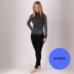 Legginsy termiczne damskie 4 szt. Czarne bielizna termoaktywna damska HEAT KEEPER, xl, bez wzorów, z materiału. Za 232.54 zł.