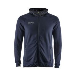 Bluza dresowa z pełnym zamkiem błyskawicznym Craft Extend. Niebieskie bluzy bez kaptura męskie Craft, l, z dresówki. Za 344.00 zł.