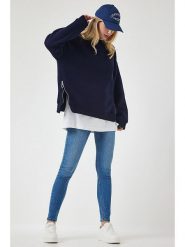 Happiness Istanbul Bluza w kolorze granatowym rozmiar: 40. Niebieskie bluzy bez kaptura damskie Happiness Istanbul, z bawełny. Za 83.62 zł.