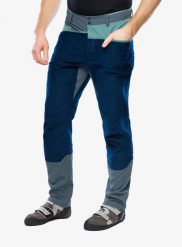 Spodnie wspinaczkowe męskie Ortovox Casale Pants. Niebieskie spodnie materiałowe męskie ORTOVOX, bez wzorów, z bawełny, z podwyższonym stanem. Za 538.99 zł.