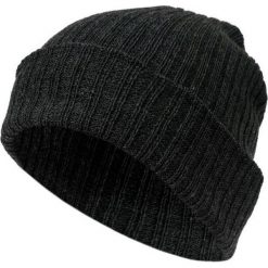 Grafitowa Męska Czapka, Prążkowana Beanie, Jesienno-Zimowa, Szara. Szare czapki męskie Pako Jeans, na zimę, bez wzorów, z jeansu, klasyczne. Za 35.00 zł.