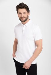 Koszulka polo O-VOLVI. Białe koszulki polo męskie Volcano, l, bez wzorów, z bawełny, bez ramiączek. Za 109.99 zł.