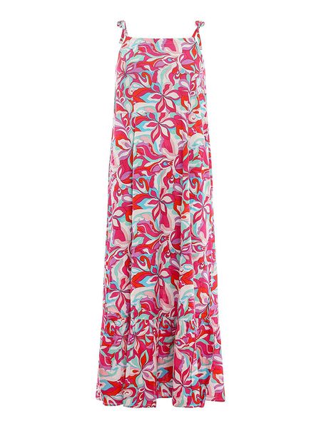 Zwillingsherz Sukienka "Flowy Flowers" ze wzorem rozmiar: L/XL. Sukienki damskie Zwillingsherz, na co dzień, l, bez wzorów, z wiskozy, bez kołnierzyka, bez ramiączek, maxi, proste. Za 152.98 zł.
