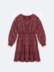 Sukienka dziewczęca z wiskozy z motywem kwiatowym bordowa Namisa 604. Czerwone sukienki dziewczęce Big Star, bez wzorów, z wiskozy, eleganckie, bez ramiączek, krótkie. Za 149.99 zł.