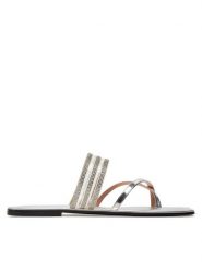 Pollini Japonki SA28220C0ITY199A Srebrny. Szare klapki damskie Pollini, bez wzorów, z tworzywa sztucznego, bez obcasa. Za 1,199.00 zł.