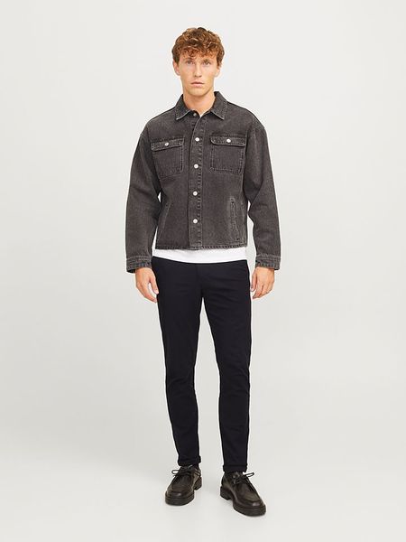 Jack & Jones Spodnie chino "Marco" w kolorze czarnym rozmiar: W36/L34. Czarne spodnie materiałowe męskie Jack & Jones, z aplikacjami, ze skóry. Za 130.99 zł.
