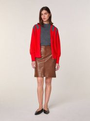 Rodier Wełniany kardigan w kolorze czerwonym rozmiar: XL. Czerwone kardigany damskie Rodier, xl, bez wzorów, z wełny. Za 295.99 zł.