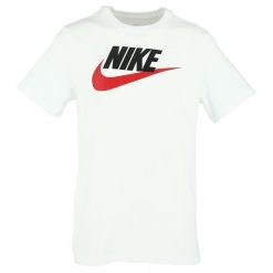 Koszulka sportowa męska Nike Icon Futura. Białe t-shirty sportowe męskie Nike, m, bez ramiączek, na jogę i pilates. Za 184.00 zł.