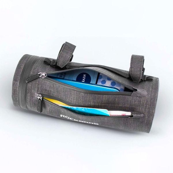 Torba rowerowa Rockbros wodoodporna 2 L odblask na kierownicę nylon czarna. Czarne torebki klasyczne damskie ROCKBROS, bez wzorów, z materiału, duże, bez dodatków. Za 78.89 zł.