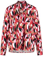 TAIFUN Bluzka w kolorze czerwono-czarno-białym rozmiar: 36. Czerwone bluzki damskie Taifun, bez wzorów, z wiskozy, bez kołnierzyka, bez ramiączek. Za 126.75 zł.