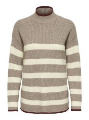 ONLY Sweter w kolorze beżowo-kremowym rozmiar: L. Brązowe golfy damskie Only, l, bez wzorów, ze splotem, bez ramiączek. Za 140.20 zł.