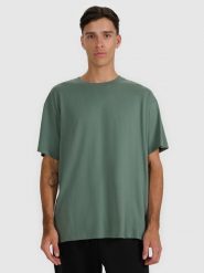 4F T-shirt oversize z nadrukiem męski - oliwkowy/khaki XL. Brązowe t-shirty męskie 4f, m, bez wzorów, z bawełny, bez kołnierzyka. Za 69.99 zł.