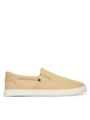 Tommy Hilfiger Tenisówki Th Low Profile Slip On FW0FW09103 Beżowy. Brązowe trampki i tenisówki damskie Tommy Hilfiger, bez wzorów, z materiału. Za 289.99 zł.