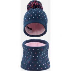 Czapka i komin na narty / sanki dla dzieci Lugik Warm. Czerwone szaliki dziecięce WED'ZE, z materiału, bez ramiączek. W wyprzedaży za 29.99 zł.