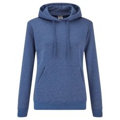 Dopasowana Bluza Damska Kaptur. Niebieskie bluzy z kapturem damskie Fruit of the Loom, xl. Za 31.99 zł.