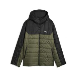 Męska kurtka wyściełana Essentials z kapturem PUMA. Zielone kurtki męskie Puma, l, bez wzorów, z materiału, eleganckie, z kapturem. Za 399.00 zł.