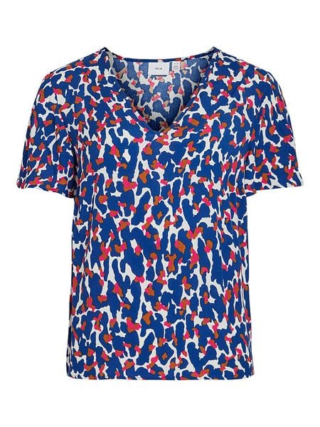 Vila Bluzka w kolorze niebieskim rozmiar: 34. Niebieskie bluzki damskie Vila, s, bez wzorów, z wiskozy, klasyczne, bez kołnierzyka, bez ramiączek. Za 41.30 zł.