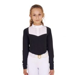 Długi rękaw polo konkursowe dla dziewczynki Equestro. Czerwone koszulki dziewczęce EQUESTRO, l, bez wzorów, z bawełny, bez ramiączek. Za 172.90 zł.
