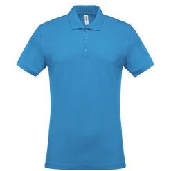 Koszulka polo z krótkim rękawem Kariban Piqué. Niebieskie koszulki polo męskie KARIBAN, m, bez wzorów, bez ramiączek. Za 76.00 zł.