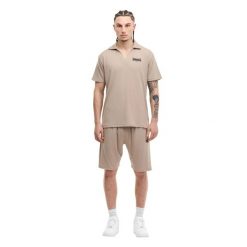 Polo Lonsdale Motspur. Brązowe szorty męskie Lonsdale, bez wzorów, z dresówki, sportowe. Za 315.50 zł.